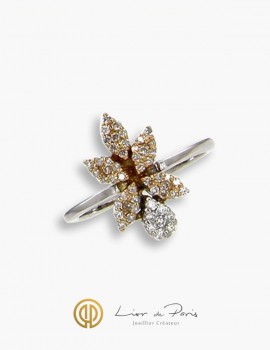 Bague Or Blanc & Rose 18K, Diamants