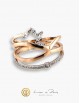 Bague Or Blanc & Rose 18K, Diamants