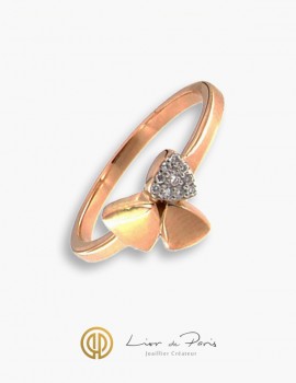 Pink Gold Ring , Diamonds
