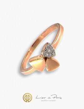 Bague Or Rose 18K, Diamants