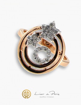 Bague Or Rose & Blanc 18K, Diamants