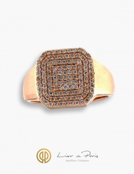 Bague Or Rose 18K, Diamants