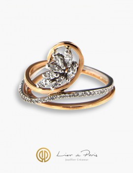 White & Pink Gold Ring, Diamonds