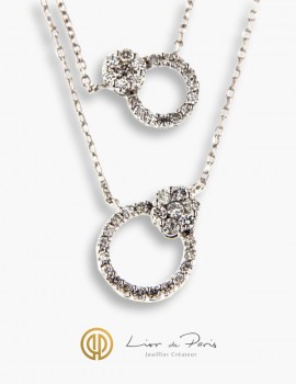 18K White Gold Necklace, Diamonds