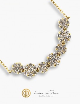 18K  Yellow Gold Necklace, Diamonds