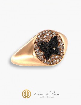 Pink Gold Ring, Diamonds