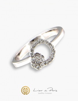 Bague Or Blanc 18K, Diamants