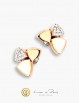 18K Pink Gold Earrings, Diamonds