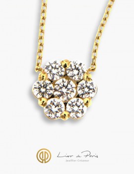 Collier Or Jaune 18K, Diamants