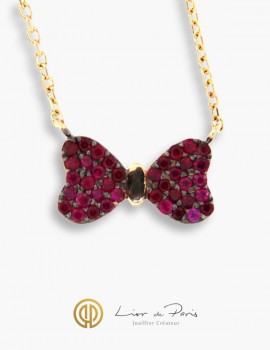 Collier Or Rose 18K, Diamants