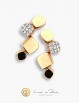 18K Pink Gold Earrings, Diamonds