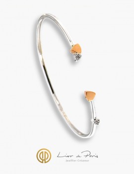 Bracelet Or Blanc & Rose 18K, Diamants