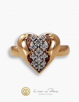 Bague Or Rose & Blanc 18K, Diamants