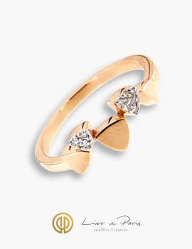 18K Pink Gold Ring, Diamonds