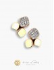 18K Pink Gold Earrings, Diamonds