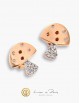 18K Pink Gold Earrings, Diamonds