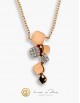 18K Pink Gold Necklace, Diamonds