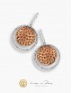 Boucle d'Oreilles Or Blanc & Rose 18K, Diamants