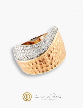 18K White & Pink Gold Ring, Diamonds