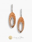 Boucle d'Oreilles Or  Blanc & Rose 18K, Diamants