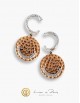 Boucle d'Oreilles Or Blanc & Rose 18K, Diamants