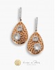 Boucle d'Oreilles Or Blanc & Rose 18K, Diamants