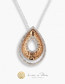 Collier Or Blanc & Rose 18K, Diamants