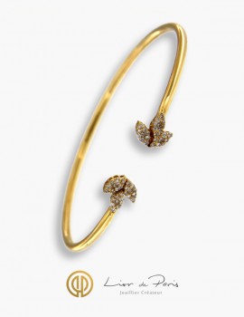 18K Yellow Gold Bracelet, Diamonds