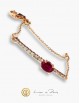 18K Pink Gold Bracelet, Diamonds