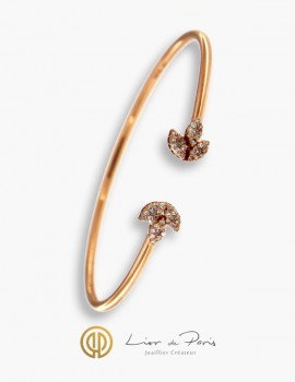 18K Pink Gold Bracelet, Diamonds