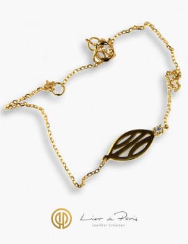 Bracelet Or Jaune 18K, Diamants