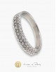 18K White Gold Wedding Band, Diamonds