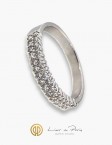 18K White Gold Wedding Band, Diamonds