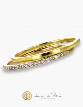 18K White Gold Wedding Band, Diamonds