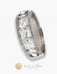 18K White Gold Wedding Band, Diamonds