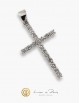 18K White Gold Cross, Diamonds