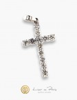 18K White Gold Cross, Diamonds