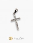 18K White Gold Cross, Diamonds