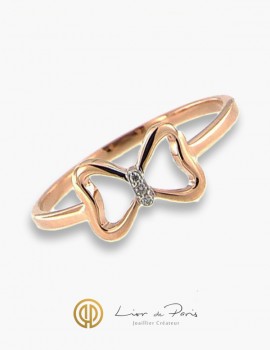 Bague Or Rose 18K, Diamants