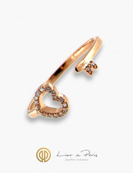 18K Pink Gold Ring, Diamonds