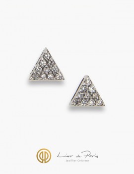 Boucle d'Oreilles Or Blanc 18K, Diamants