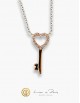 18K White & Pink Gold Necklace, Diamonds