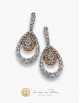 Boucle d'Oreilles Or Blanc & Rose 18K, Diamants