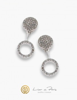 Boucle d'Oreilles Or Blanc 18K, Diamants