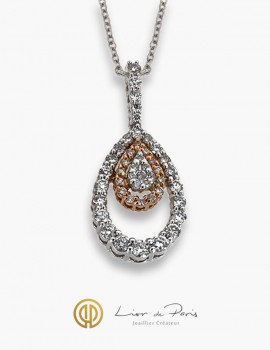 Collier Or Blanc & Rose 18K, Diamants